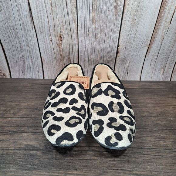 Skechers Cleo Cozy Loafer Natural Black Leopard Slipper Women's 7 (NIB) Faux Fur - Picture 2 of 9